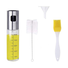 Olive Oil Sprayer for Cooking 4 IN 1 Refillable Oil and Vinegar Dispenser Bottle with Bottle Brush and Oil Funnel for BBQ